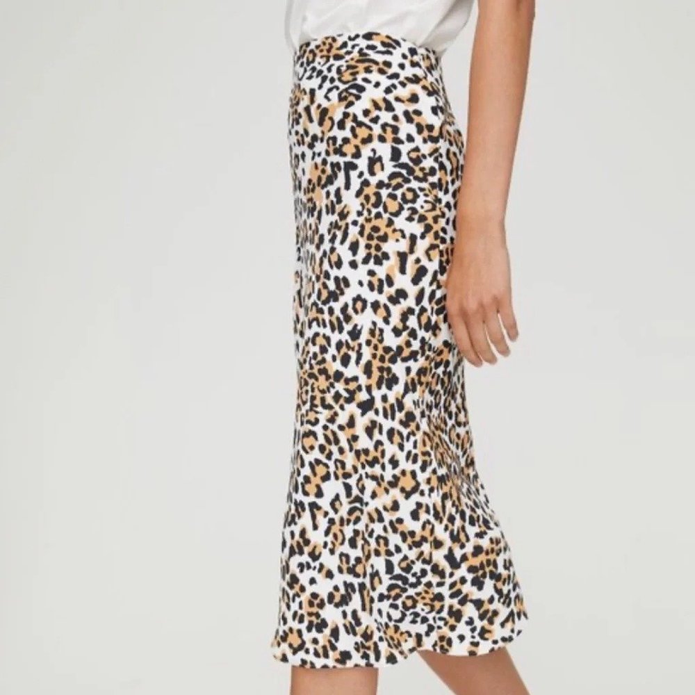 Aritzia Babaton Midi Slip Skirt, Animal Print - Size 4